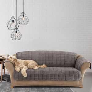 Surefit Deluxe Quilted Antimicrobial With Odor Control For Couches In Gray